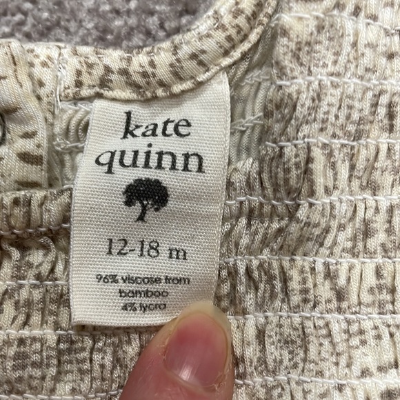 Kate Quinn Neutral Croc Smocked Jumpsuit - Picture 3 of 6